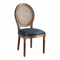 OSP Home Furnishings STE-K14 Stella Cane Back Chair in Azure Fabric